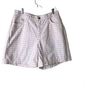 Riders Womens Size 18M Pink And Gray Plaid Shorts 100% Cotton 5 Pocket Mom‎ VTG